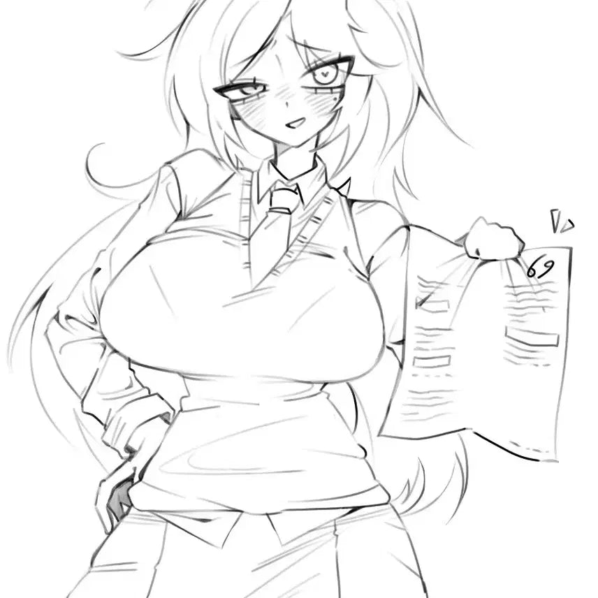 [BUNJANG] Female Character Bust Commission (Black &amp; White) / 퐁츄탱츄 여캐 커미션 흑백 반신 0.5