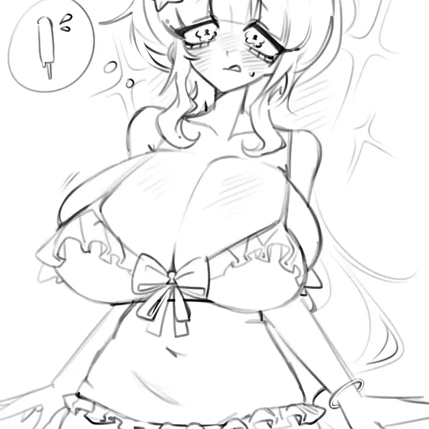 [BUNJANG] Female Character Bust Commission (Black &amp; White) / 퐁츄탱츄 여캐 커미션 흑백 반신 0.5