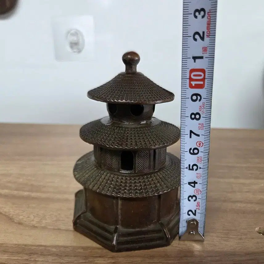 [BUNJANG] Bronze Three-Tier Pagoda Incense Burner / 동 삼증 탑 향로