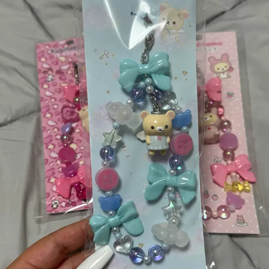 [BUNJANG] Rilakkuma Series Bead Strap - Angel / 코리락가득 시리즈 비즈 스트랩 천사 새상품