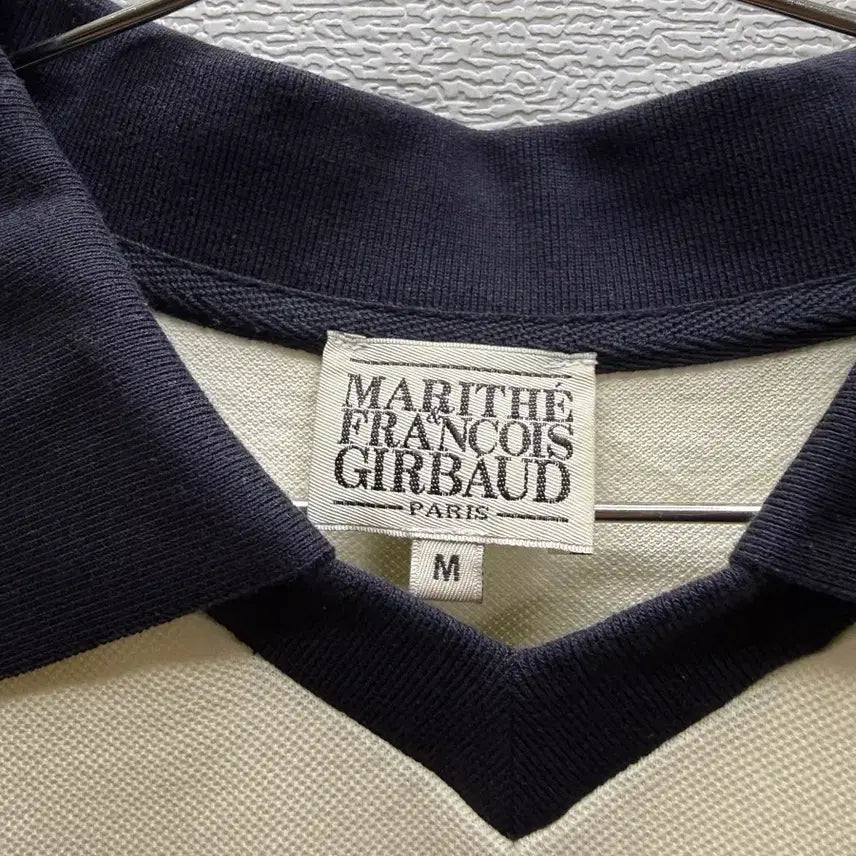 [BUNJANG] Marithe Francois Girbaud Colorblock Collar T-Shirt / 마리떼 프랑소와 저버 배색 카라 티셔츠