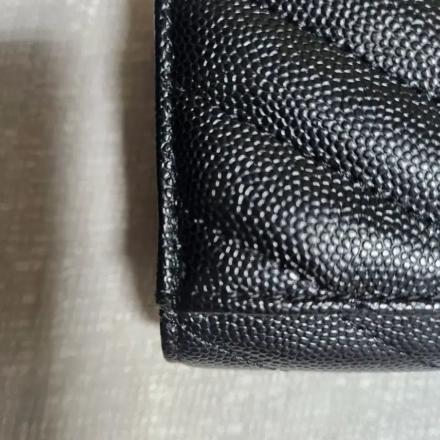 [BUNJANG] Black Enamel and Leather Bifold Wallet Card Holder / 블랙 반지갑 여성 지갑 카드지갑