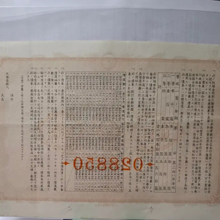 [BUNJANG] Japanese Industrial Bank Discount Bond 1937 20 Won / 일본권업은행 할인 채권 소화12년 20원권 028850  상태굿