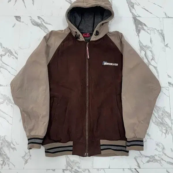 [BUNJANG] Quiksilver Colorblock Logo Hoodie Zip-Up Jacket / 퀵실버 배색 로고 후드집업