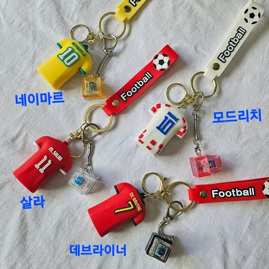 [BUNJANG] Football Uniform LED Keyring &amp; Keyboard Keycap Set / 축구 유니폼+키캡 키링