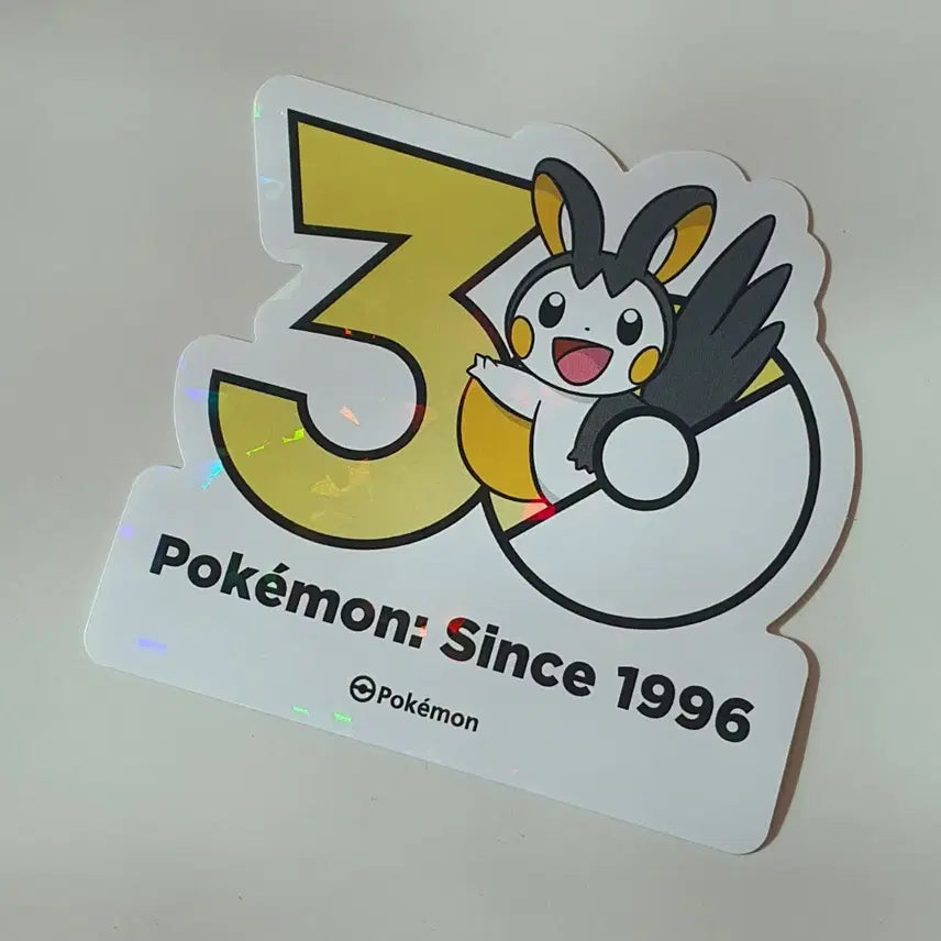 [BUNJANG] Pokemon 30th Anniversary Emolga Logo Sticker / 포켓몬 30주년 로고스티커 에몽가