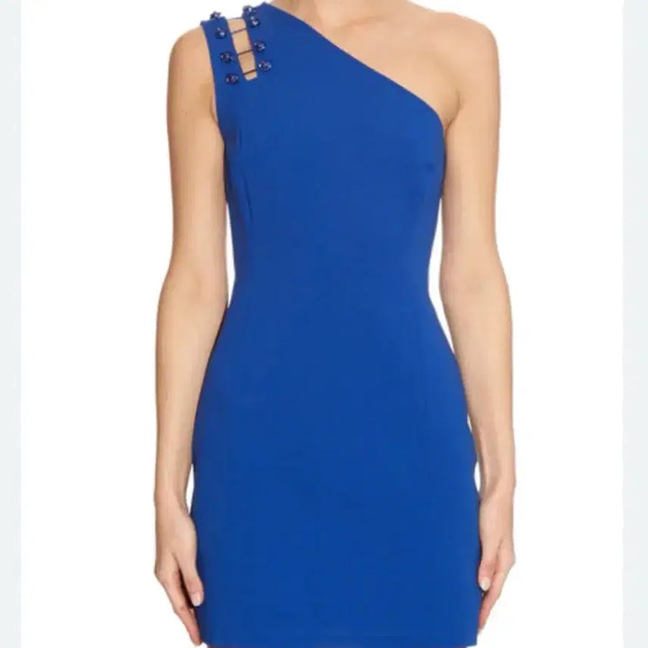 [BUNJANG] Versace Versus Blue Safety Pin Detail Bodycon Dress Size 36 / [정품] Versace Versus 베르사체 원피스 블루 36
