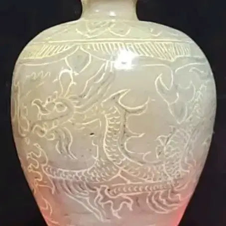 [BUNJANG] Joseon Dynasty Buncheong Ware Celadon Dragon Motif Porcelain Fragment Necklace / 골동품 조선시대 분청사기 운용문 도편 목걸이