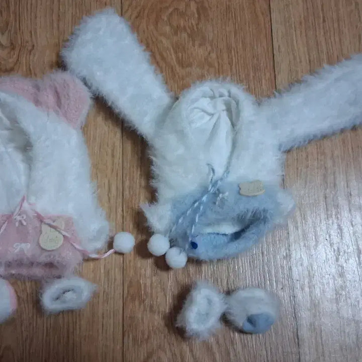 [BUNJANG] Bundle Set Bunny Hood Fur Clothes / (일괄)10cm 인형옷 토끼 후드 털옷
