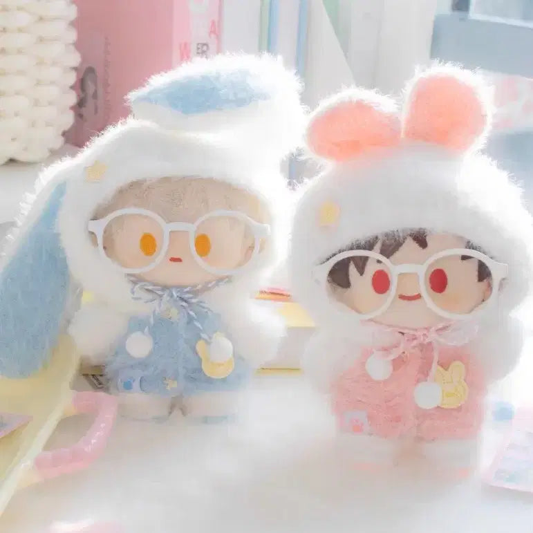 [BUNJANG] Bundle Set Bunny Hood Fur Clothes / (일괄)10cm 인형옷 토끼 후드 털옷