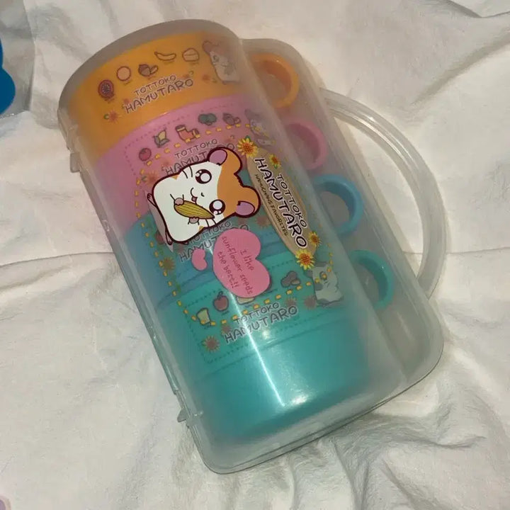 [BUNJANG] Vintage Hamtaro Stationery Cup Fan Toy Set / 고전 방가방가햄토리 고전햄토리 고전문구 컵 부채 완구