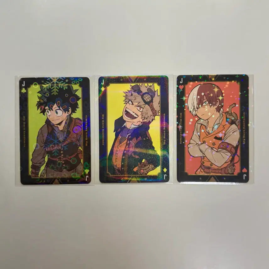[BUNJANG] My Hero Academia Original Art Exhibition Gold Foil Trump Cards Set (3 Cards) / 히로아카 원화전 금박 트럼프 카드 3장 일괄 신호등조