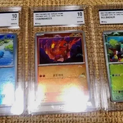 [BUNJANG] Pokemon Card 151 Promo Set (Squirtle, Charmander, Bulbasaur) BRG 10 Graded / 포켓몬 카드 꼬부기/파이리/이상해씨 151프로모 brg10