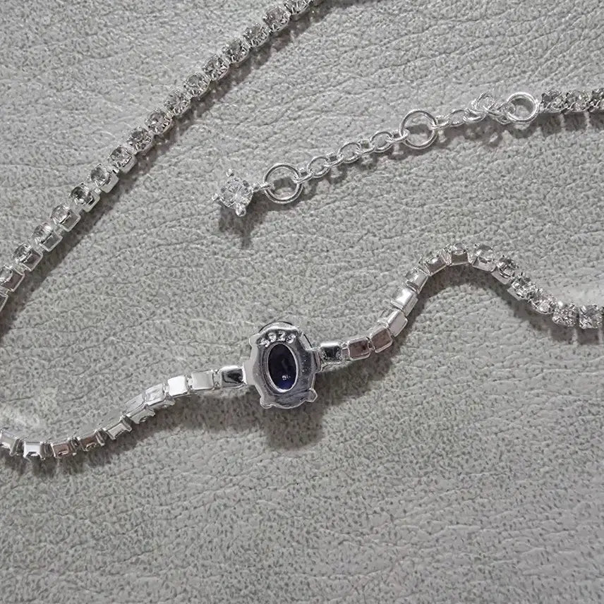[BUNJANG] Blue Tennis Sterling Silver Bracelet 925 / 블루 테니스 은팔찌