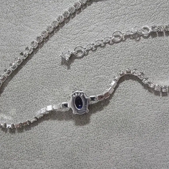 [BUNJANG] Blue Tennis Sterling Silver Bracelet 925 / 블루 테니스 은팔찌