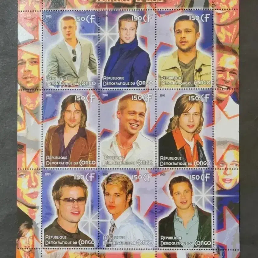 [BUNJANG] Brad Pitt Commemorative Stamp / 2005년 미국 할리우드명배우 브래드피트 기념 우표Brad Pitt