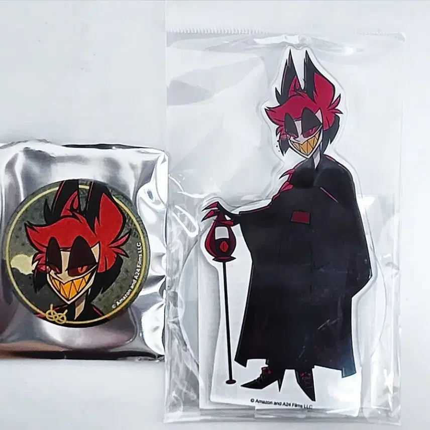 [BUNJANG] Hazbin Hotel Alastor Kimono Acrylic Stand &amp; Badge Set / 해즈빈호텔 애니메이트 기모노 알래스터 아크릴스탠드 뱃지