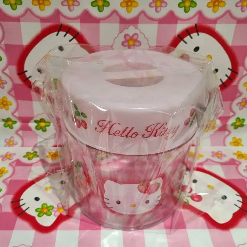 [BUNJANG] Sanrio Hello Kitty Strawberry Sugar Canister Storage Jar / 고전 키티 딸기 슈가통 캐니스터 보관함 수납함 빈티지