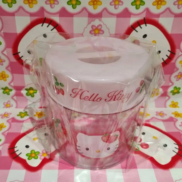 [BUNJANG] Sanrio Hello Kitty Strawberry Sugar Canister Storage Jar / 고전 키티 딸기 슈가통 캐니스터 보관함 수납함 빈티지
