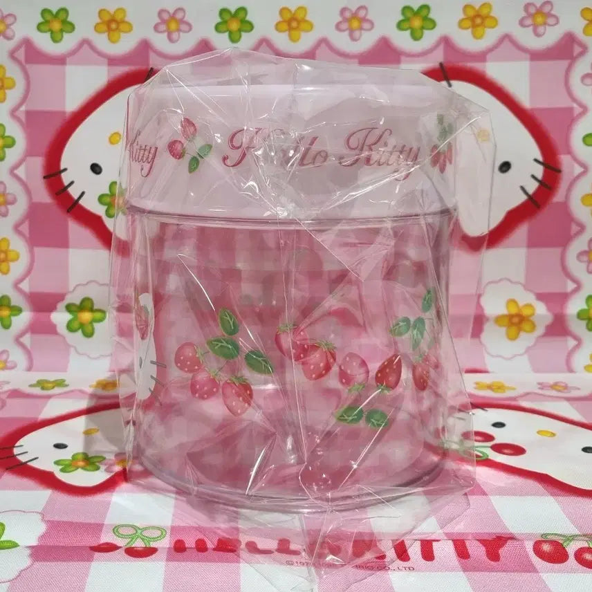 [BUNJANG] Sanrio Hello Kitty Strawberry Sugar Canister Storage Jar / 고전 키티 딸기 슈가통 캐니스터 보관함 수납함 빈티지