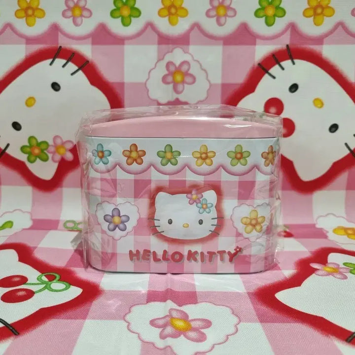 [BUNJANG] Sanrio Hello Kitty Cherry Tin Pencil Holder Container Vintage / 고전 키티 체리 틴 케이스 펜꽂이 캔 연필꽂이 보관함 문구 빈티지