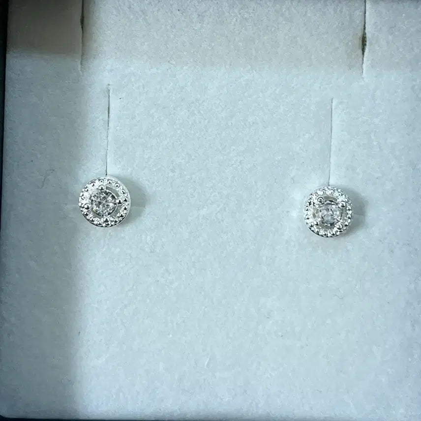 [BUNJANG] 925 Sterling Silver Cubic Earrings (New) / 925 큐빅 은귀걸이 새상품