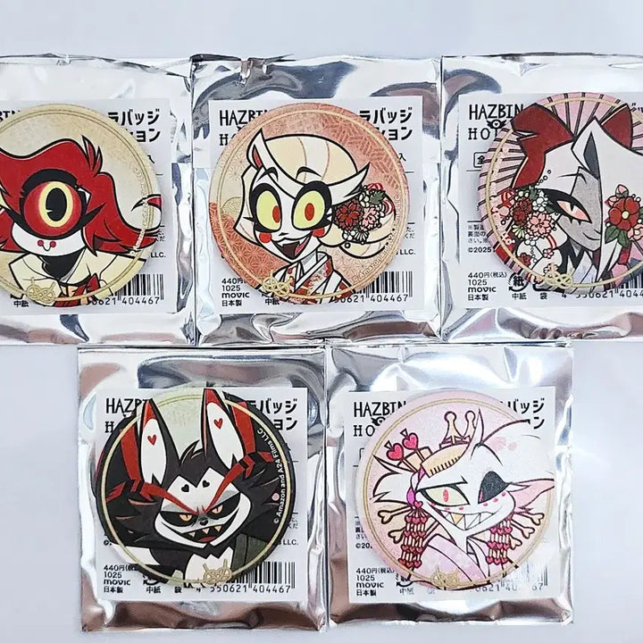 [BUNJANG] Hazbin Hotel Kimono Can Badge Bundle Set / 해즈빈호텔 기모노 캔뱃지 일괄 판매합니다