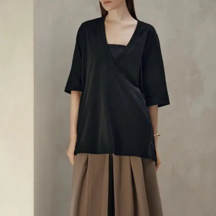 [BUNJANG] Rene Depi 26SS Double Face Tunic Pullover T-Shirt / 새상품) 르네디피 26SS 더블페이스 튜닉 풀오버 티셔츠