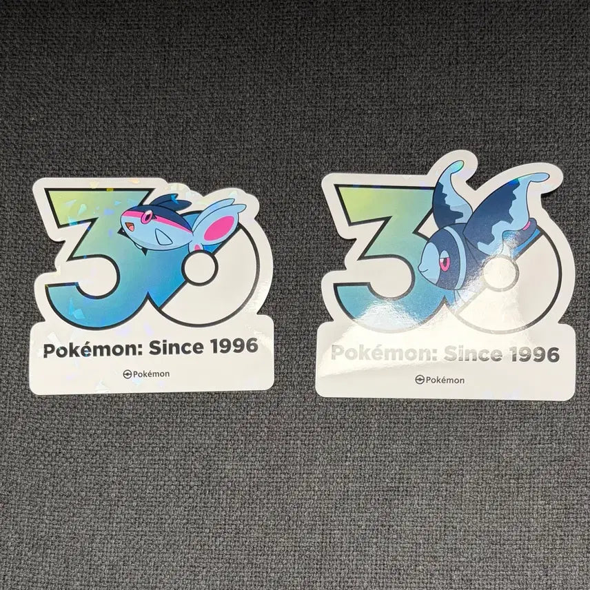 [BUNJANG] Pokemon 30th Anniversary Logo Sticker Fluorescent Fish Neolight Evolution Set / 한국한정] 포켓몬 30주년 로고 스티커 형광어 네오라이트 진화 세트
