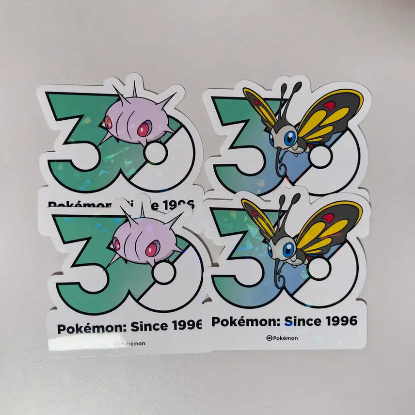 [BUNJANG] Pokemon 30th Anniversary Logo Sticker Set (Kaskun, Beautifly) / 포켓몬 30주년 로고 스티커 카스쿤, 뷰티플라이 세트