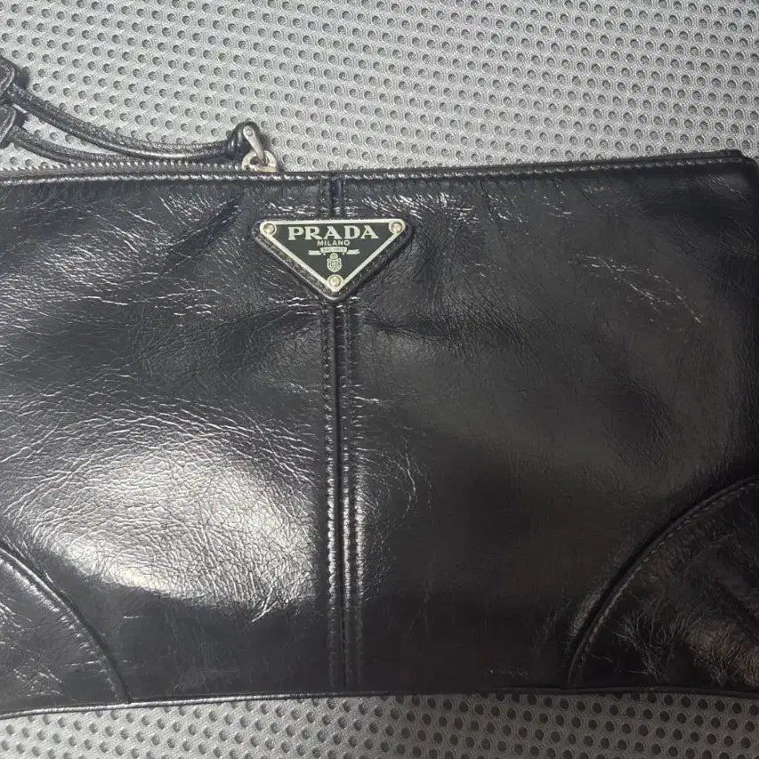 [BUNJANG] Prada Black Leather Pouch / 프라다 블랙 가죽 파우치
