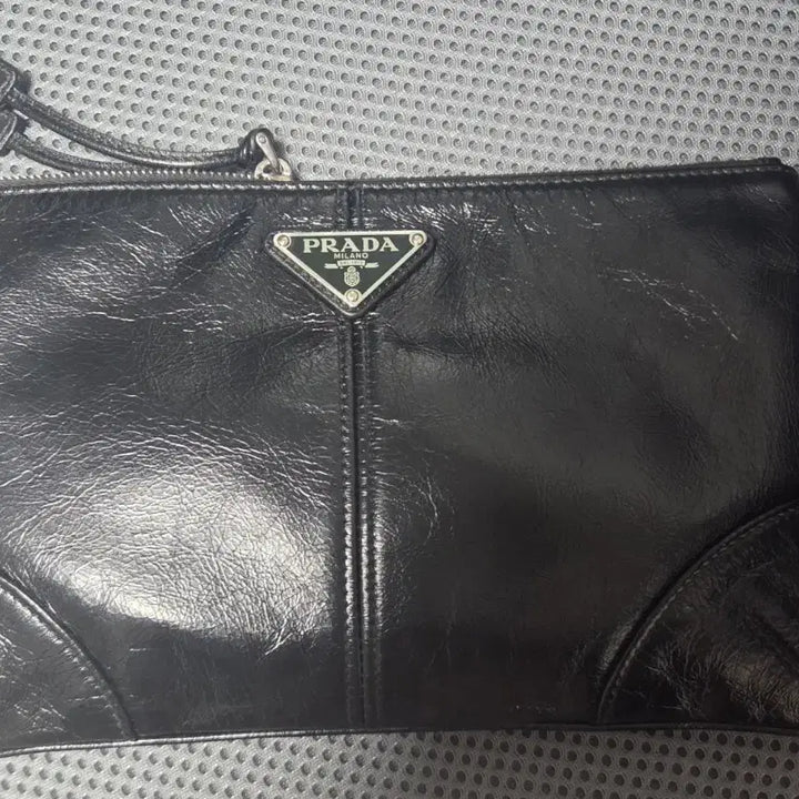 [BUNJANG] Prada Black Leather Pouch / 프라다 블랙 가죽 파우치