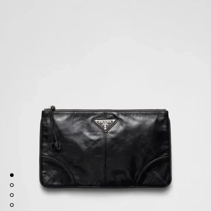 [BUNJANG] Prada Black Leather Pouch / 프라다 블랙 가죽 파우치
