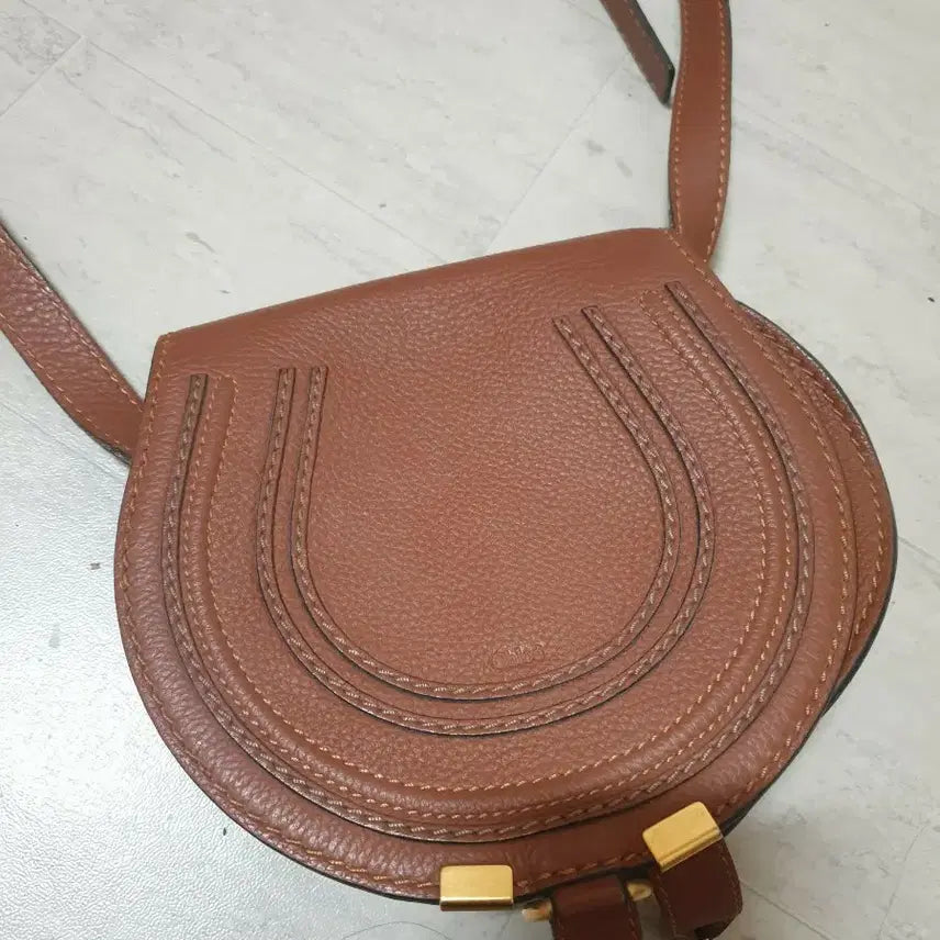 [BUNJANG] Chloé Marcie Brown Leather Shoulder Bag / 끌로에 마르씨엘 브라운 숄더백