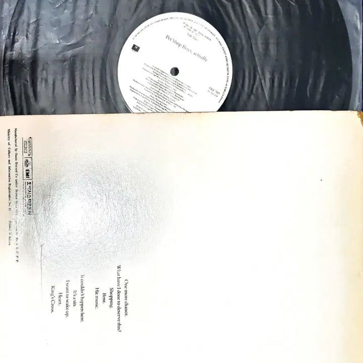 [BUNJANG] Pet Shop Boys Actually LP Vinyl Record / 펫샵보이즈 (Pet Shop Boys) - Actually LP