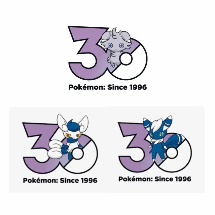 [BUNJANG] Pokemon 30th Anniversary Pop-up Limited Edition Logo Sticker Set (Nyaspar, Nyonics Male, Nyonics Female) / 특가)냐스퍼 냐오닉스 암 수 한정판 포켓몬 30주년 팝업 로고스티커