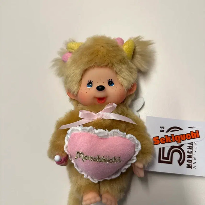 [BUNJANG] Monchhichi 50th Anniversary Happy Angel Monchhichi S / 몬치치 50주년 해피엔젤 몬치치S 새상품