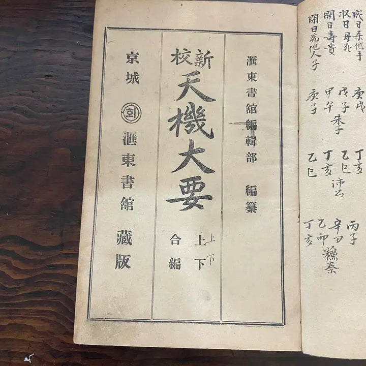 [BUNJANG] 1924 Gyeondoseogwan Astronomical Almanac (Cheonmundaeo) Complete Set / 고서 / 일제강점기 1924년 회동서관 발행 (천문대요) 1책완질 팝니다