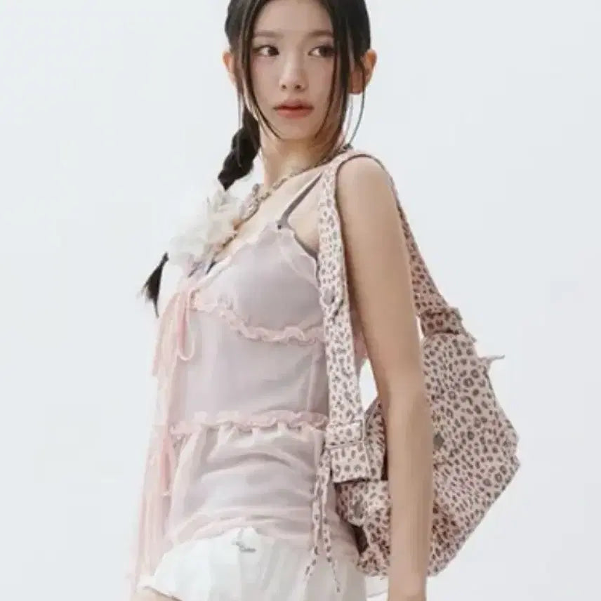 [BUNJANG] Shakiri Leopard Pocket Bag Pink / Shakiri 샤키리 레오파드 포켓 백 가방 핑크