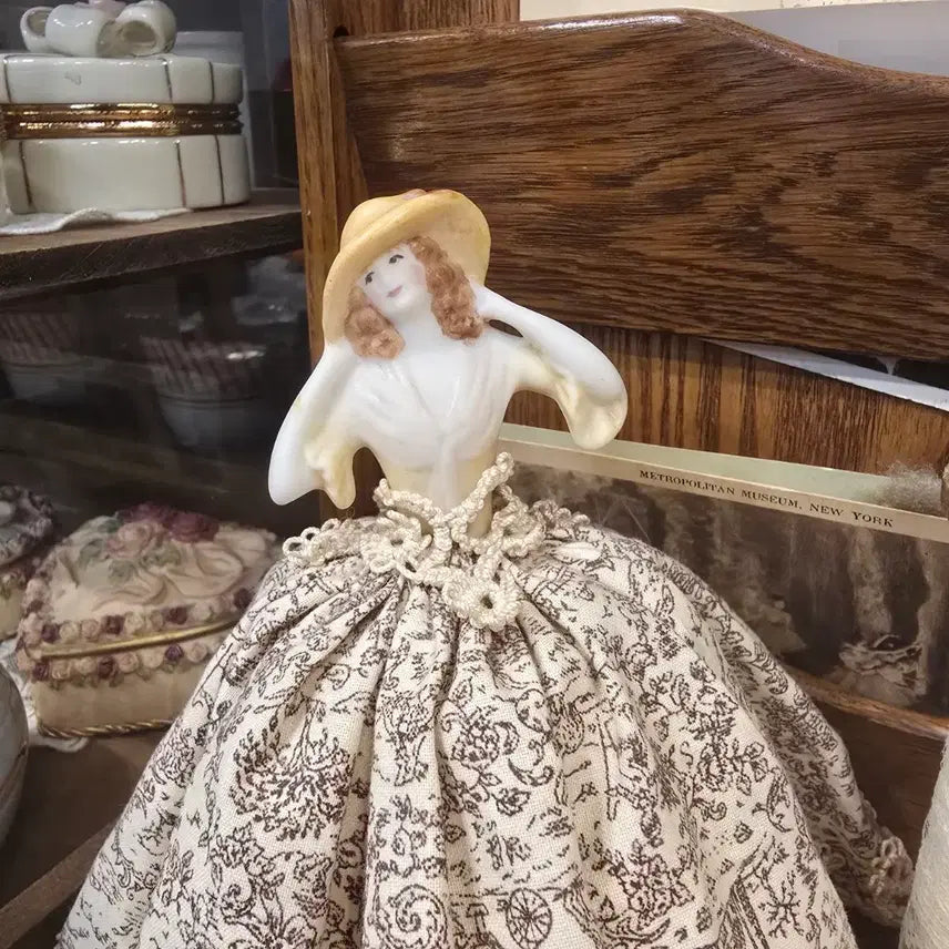[BUNJANG] Vintage French Bisque Half-Doll Pincushion / 빈티지 프랑스 비스크 하프돌 핀쿠션