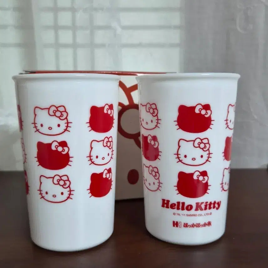 [BUNJANG] 2011 Hello Kitty x Hokahokatei Milk Glass Cup / 2011년 헬로 키티x호카호카테이 밀크글라스 컵