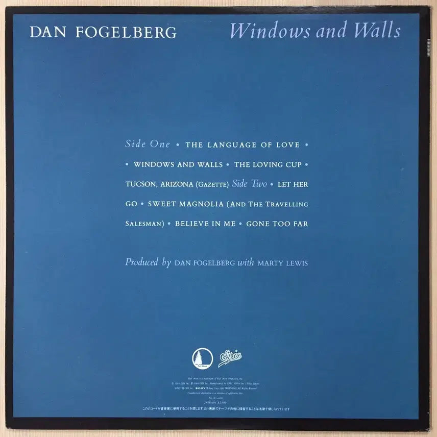 [BUNJANG] Dan Fogelberg Windows And Walls Import LP / (수입LP) Dan Fogelberg / Windows And Walls