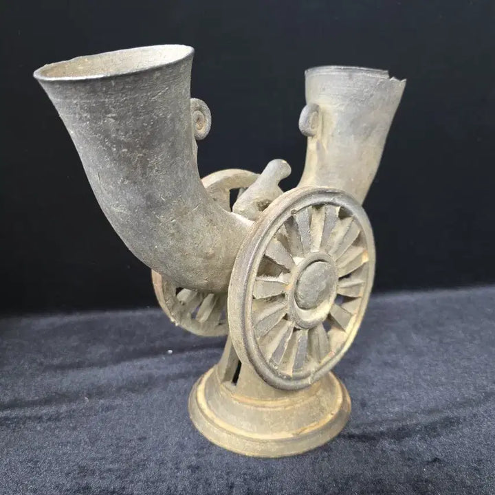 [BUNJANG] Antique Pottery Chariot with Horn Cups / 골동품 뿔잔이 달린 마차모양 토기