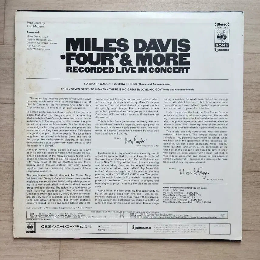 [BUNJANG] Miles Davis Four &amp; More Japanese LP / Miles Davis - Four &amp; More (일본반 SOPL161)