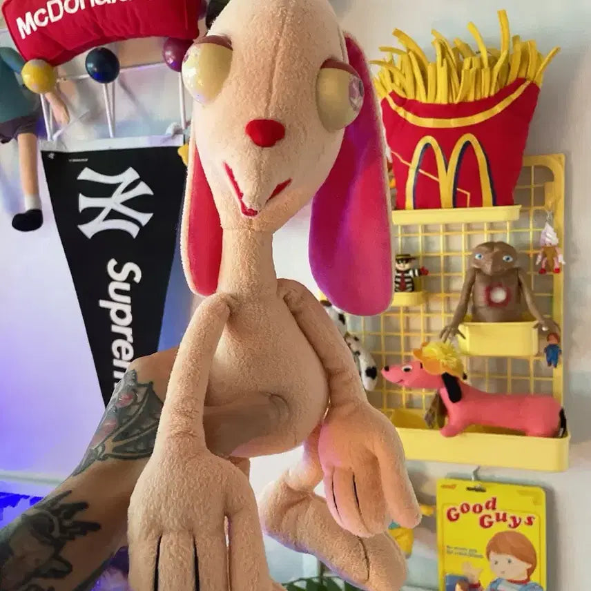 [BUNJANG] Ren &amp; Stimpy 90s Vintage Large Plush Toy / 90s 빈티지 렌과 스팀피 인형