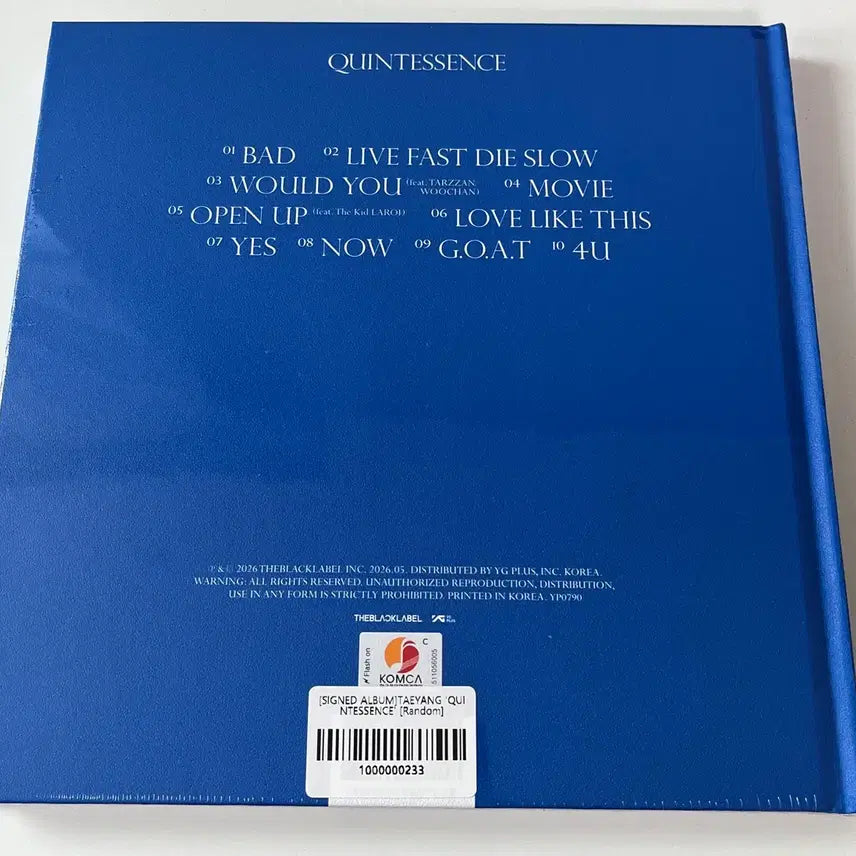 [BUNJANG] TAEYANG QUINTESSENCE Signed Album / [싸인앨범] 태양 QUINTESSENCE 앨범