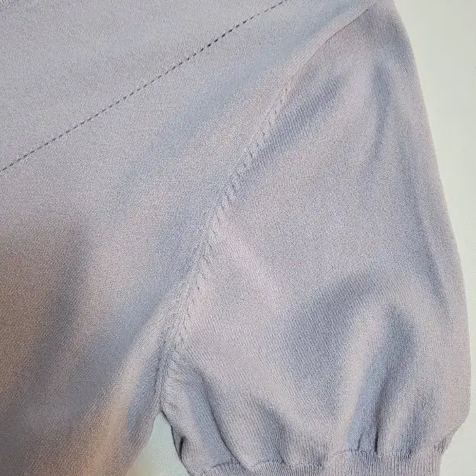 [BUNJANG] SOUP Purple V-Neck Short Sleeve Knit Top / SOUP 슾 퍼플 V넥 반팔 니트
