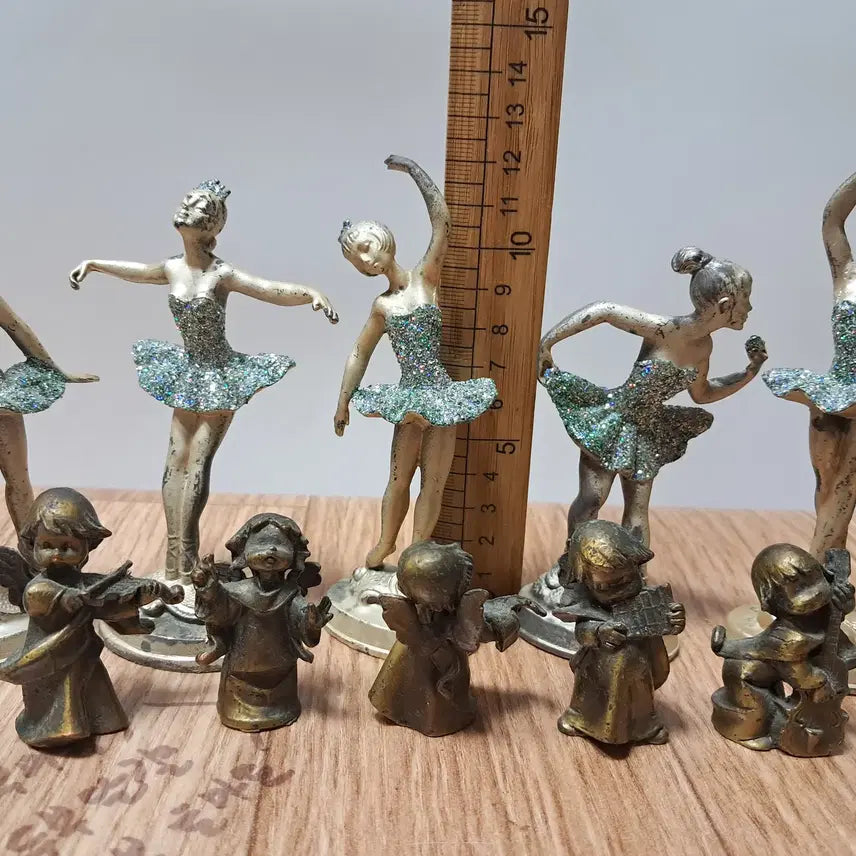 [BUNJANG] Bronze - Beautiful Ballerina &amp; Musician Figurines (Set of 10) / 인테리어(청동) 아름다운 발레리나5점,악기단 5점  (총10점)