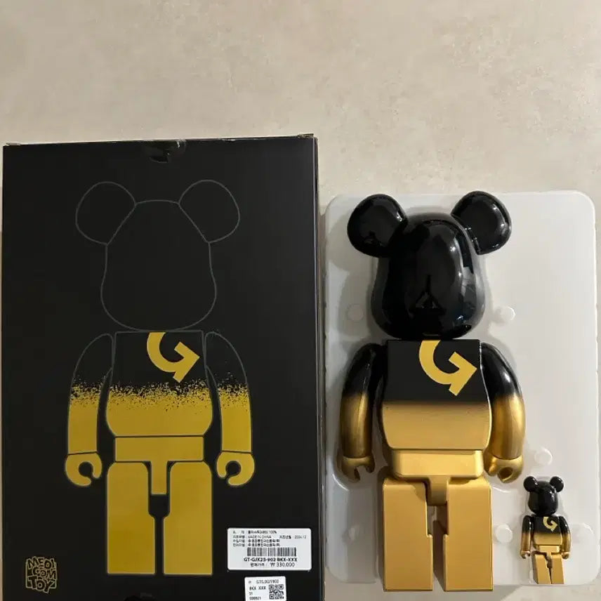 [BUNJANG] G/FORE x BE@RBRICK Black Gold 100% &amp; 400% Set / 지포어 베어브릭 블랙골드 100% 400% 정품 새상품