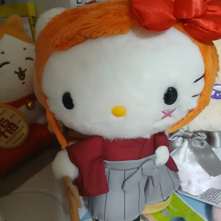[BUNJANG] Rurouni Kenshin Kenshin x Hello Kitty Plush Doll / 바람의 검심 켄신 헬로키티 누이 인형